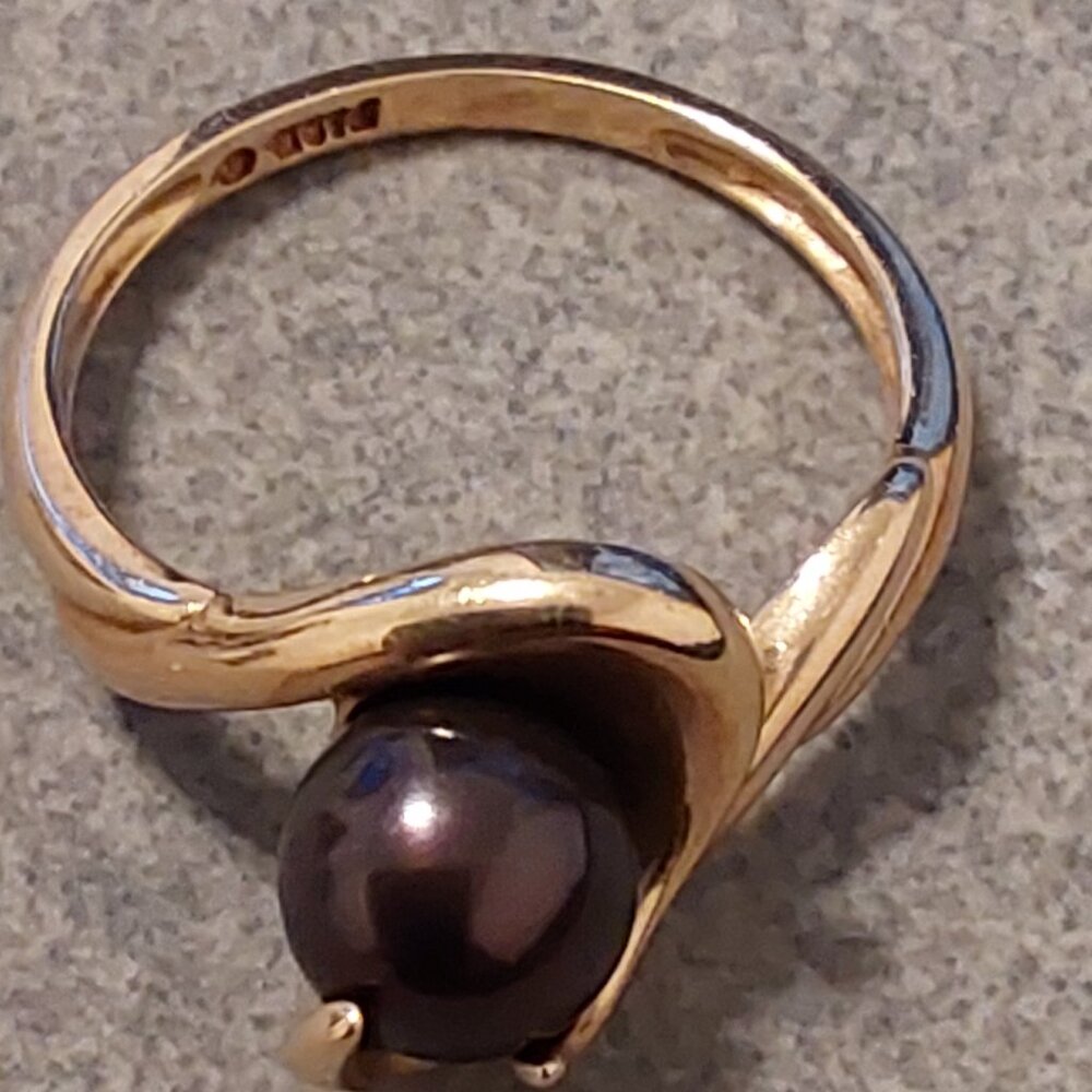 TAHITIAN PEARL14 KT. GOLD RING, VINTAGE 1990 BEAUTIFUL RING - Picture 9 of 15